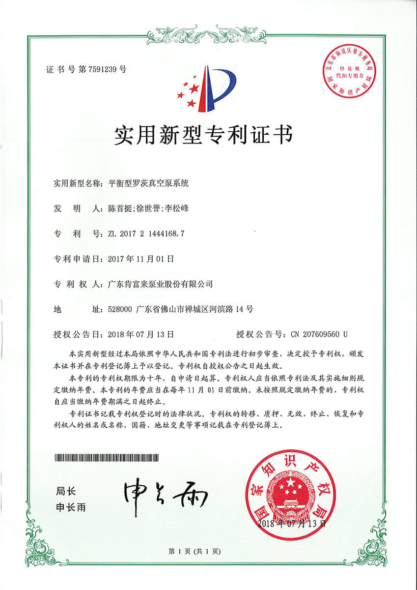 平衡型羅茨真空泵系統