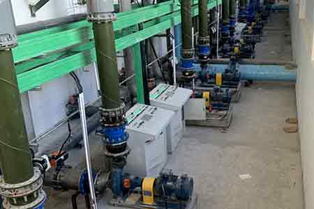 KCP系列單級(jí)離心泵在汕頭市潮陽區(qū)紡織印染水處理中心使用現(xiàn)場