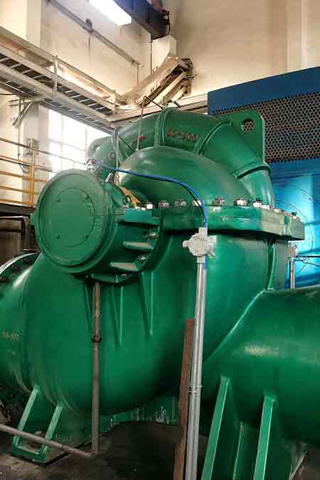 KPS系列單級雙吸離心泵在鄂爾多斯新航能源有限公司循環水泵節能改造使用現場