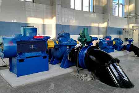 KPS系列單級雙吸離心泵在沈陽砂山泵站水泵節能改造使用現場